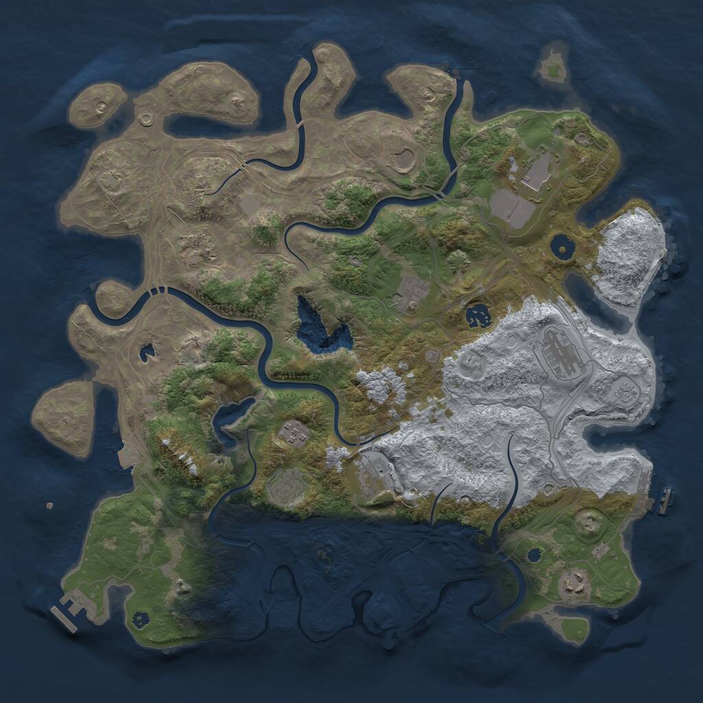 Rust Map: Procedural Map, Size: 4250, Seed: 576419695, 16 Monuments