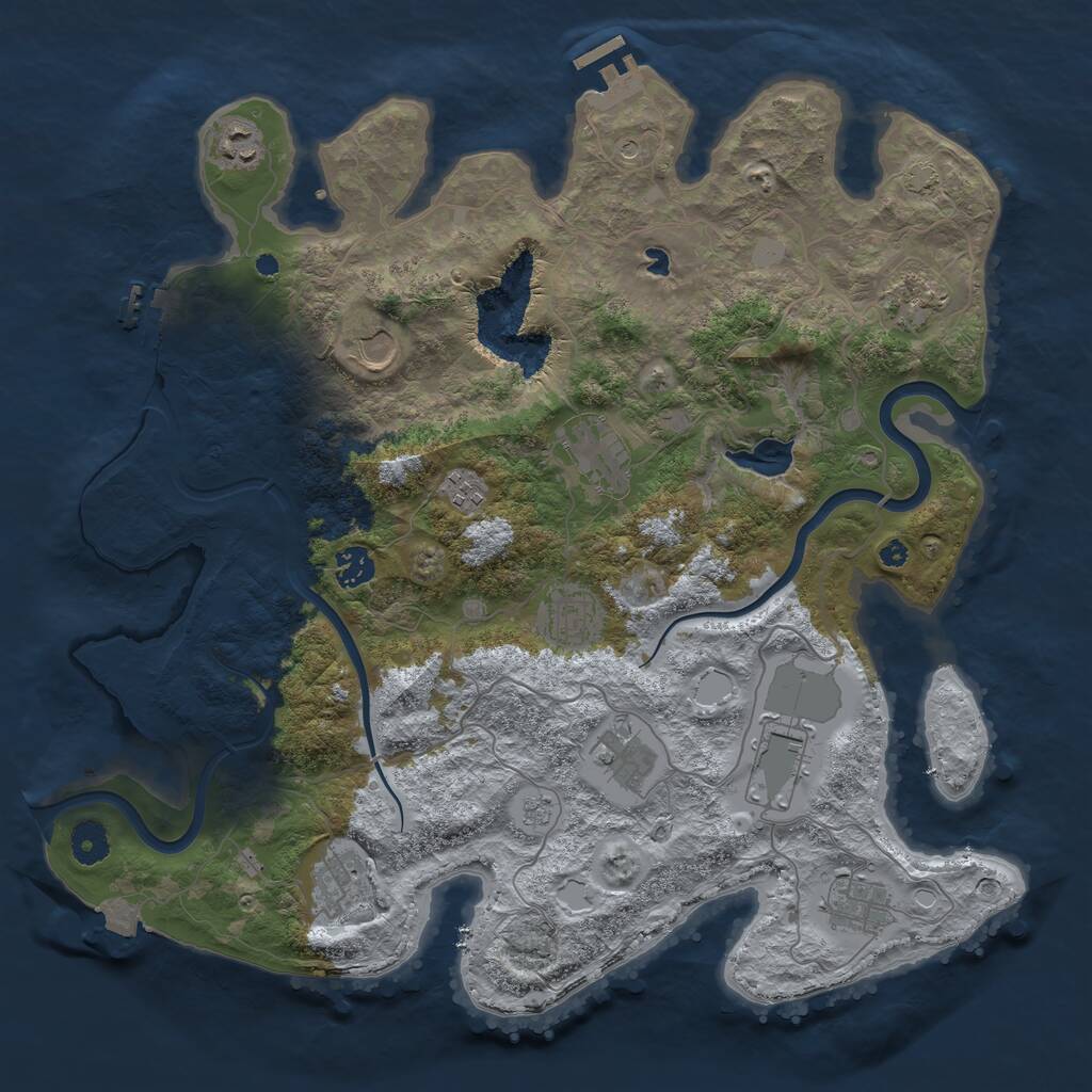 Rust Map: Procedural Map, Size: 4000, Seed: 112042025, 17 Monuments