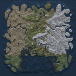 Thumbnail Rust Map: Procedural Map, Size: 6000, Seed: 1424942174, 17 Monuments