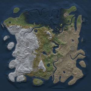 Thumbnail Rust Map: Procedural Map, Size: 4500, Seed: 2139870565, 16 Monuments