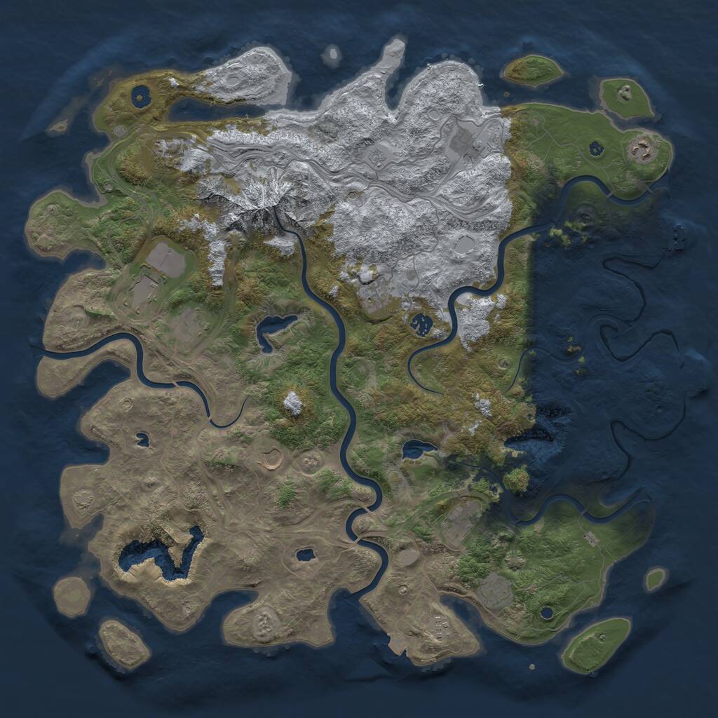 Rust Map: Procedural Map, Size: 5000, Seed: 1570440484, 17 Monuments