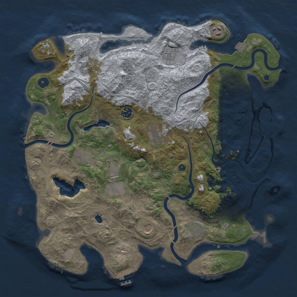 Rust Map: Procedural Map, Size: 4250, Seed: 477521002, 16 Monuments