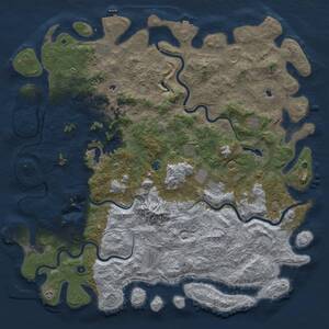 Thumbnail Rust Map: Procedural Map, Size: 6000, Seed: 243857624, 17 Monuments