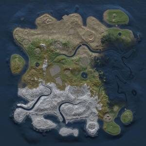 Thumbnail Rust Map: Procedural Map, Size: 3500, Seed: 1437652359, 11 Monuments