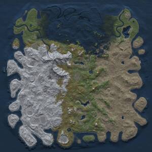 Thumbnail Rust Map: Procedural Map, Size: 6000, Seed: 683076956, 17 Monuments