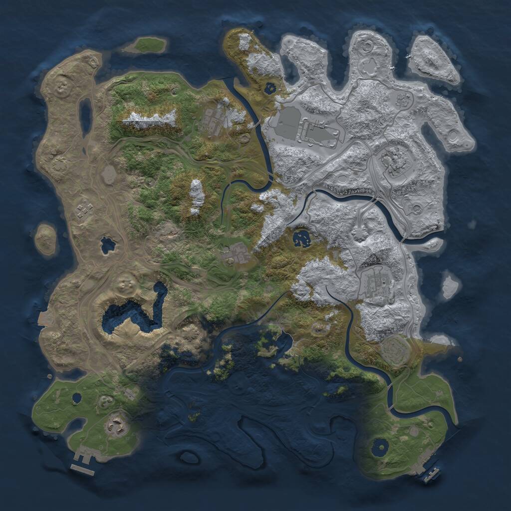 Rust Map: Procedural Map, Size: 4250, Seed: 1405374764, 15 Monuments