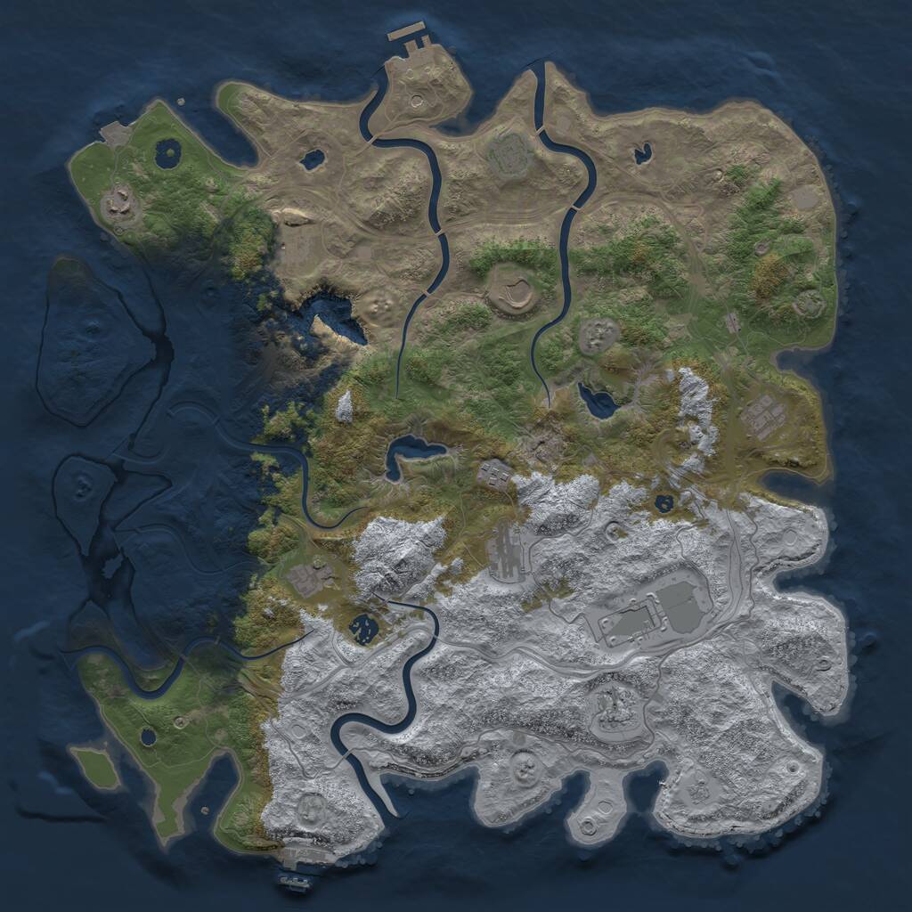 Rust Map: Procedural Map, Size: 4800, Seed: 1461400806, 17 Monuments