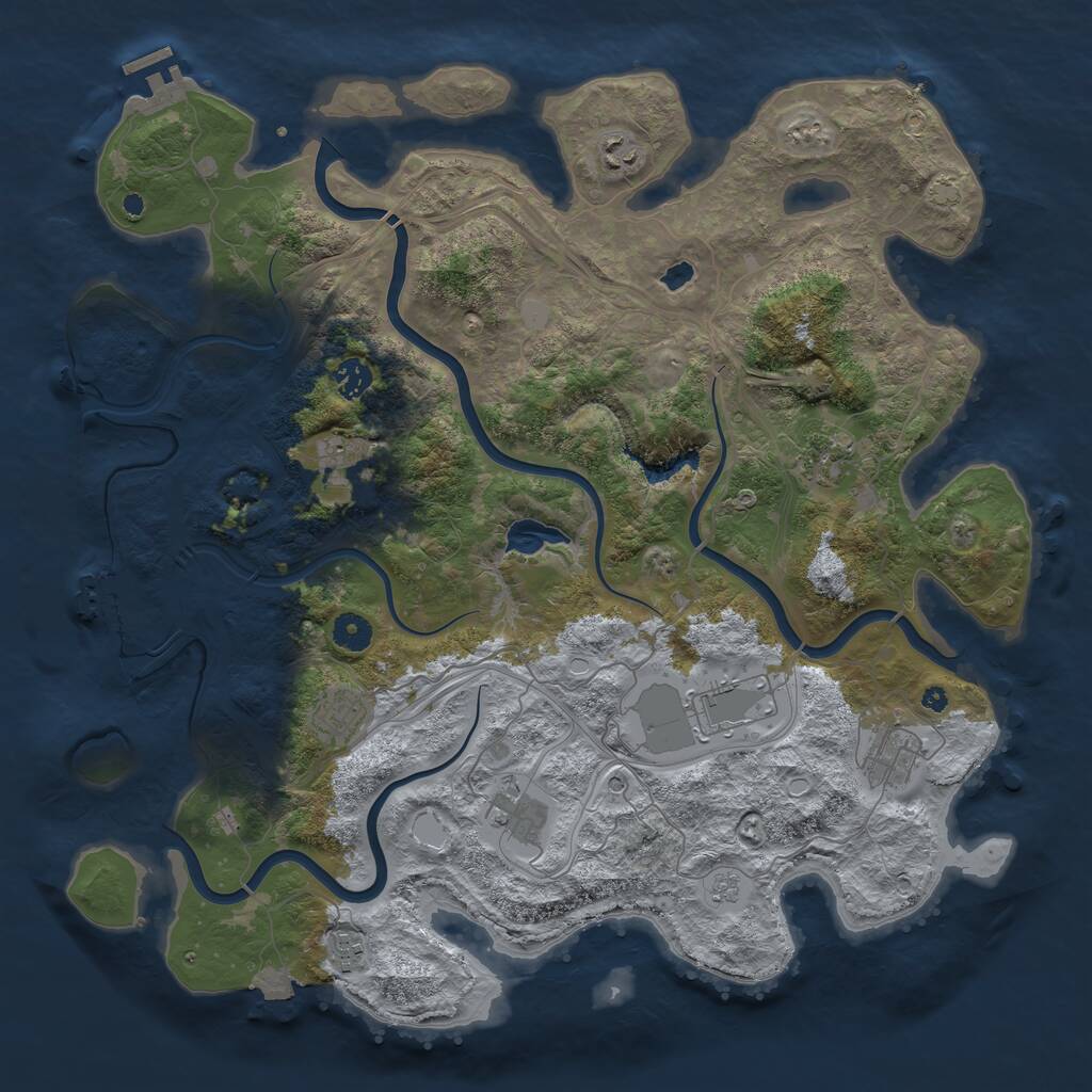 Rust Map: Procedural Map, Size: 4250, Seed: 227656303, 15 Monuments