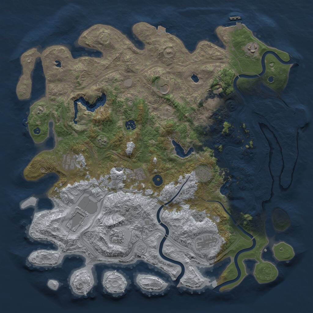 Rust Map: Procedural Map, Size: 4500, Seed: 262645896, 17 Monuments