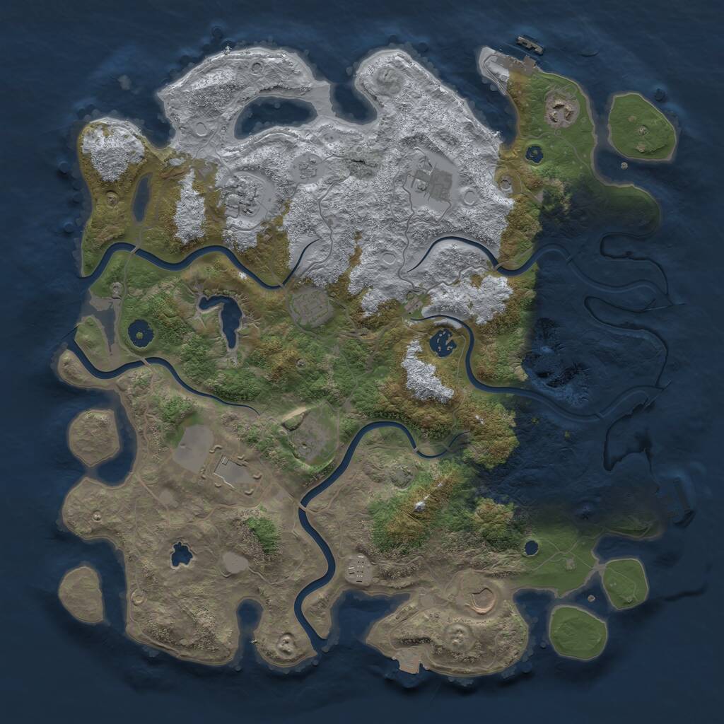 Rust Map: Procedural Map, Size: 4200, Seed: 1112937480, 15 Monuments