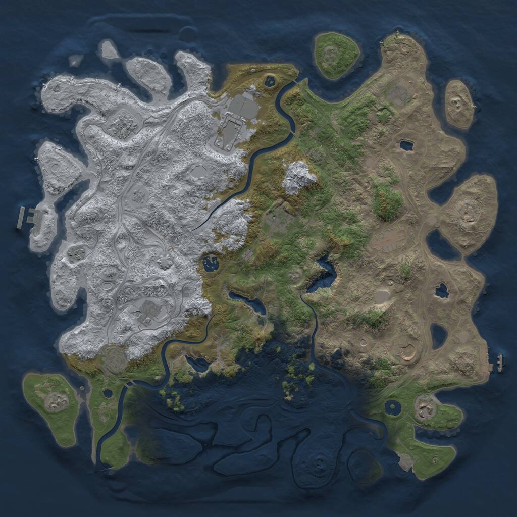 Rust Map: Procedural Map, Size: 4750, Seed: 201468301, 17 Monuments