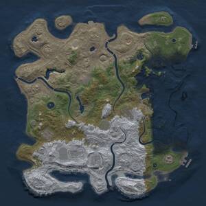 Thumbnail Rust Map: Procedural Map, Size: 4500, Seed: 446637162, 17 Monuments