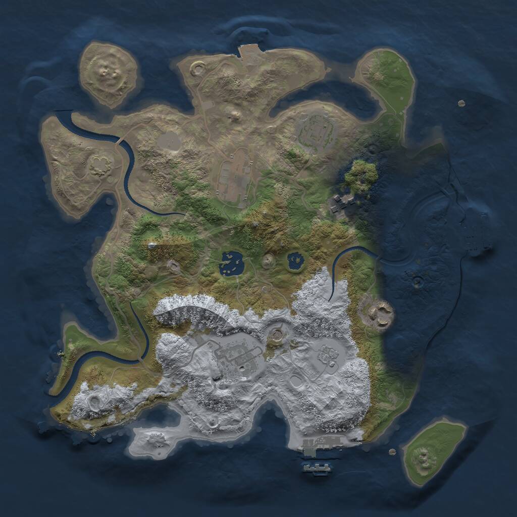 Rust Map: Procedural Map, Size: 3000, Seed: 1178, 12 Monuments
