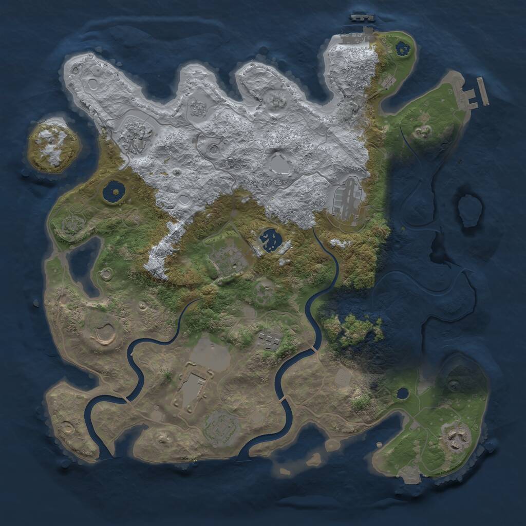 Rust Map: Procedural Map, Size: 3650, Seed: 18845038, 15 Monuments