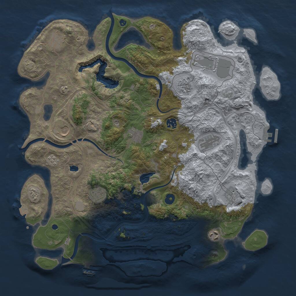 Rust Map: Procedural Map, Size: 4250, Seed: 1944913538, 17 Monuments