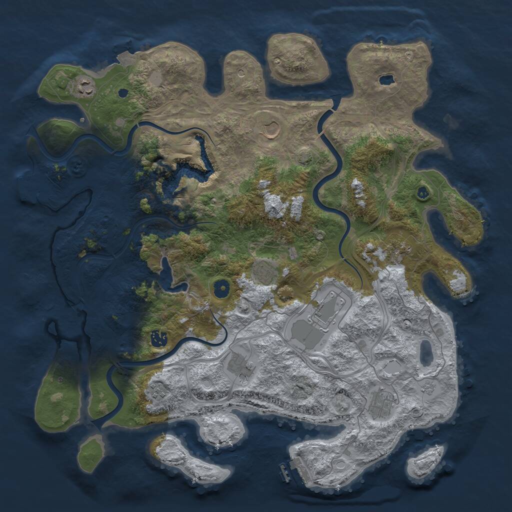 Rust Map: Procedural Map, Size: 4400, Seed: 33090000, 15 Monuments