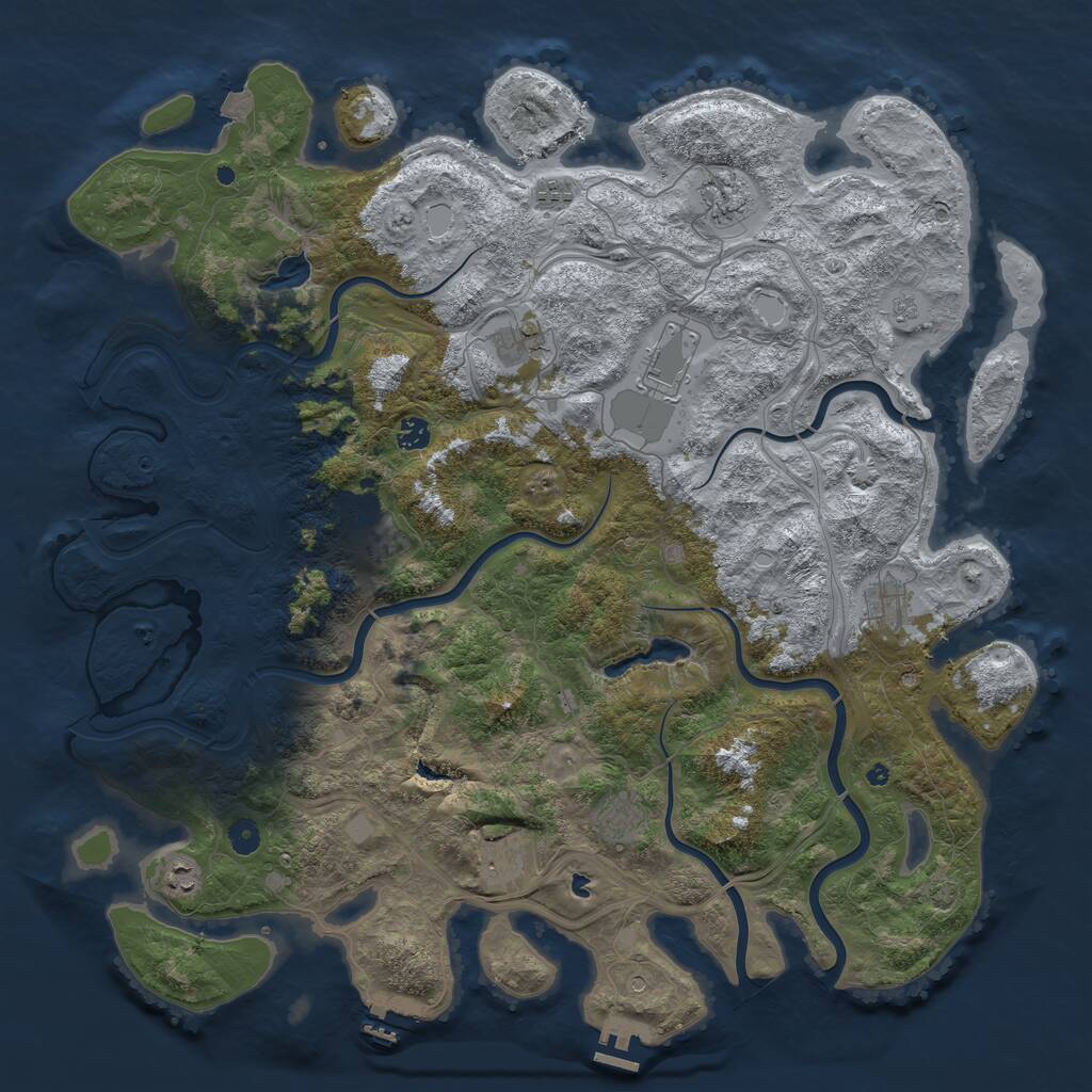 Rust Map: Procedural Map, Size: 4847, Seed: 16129, 16 Monuments