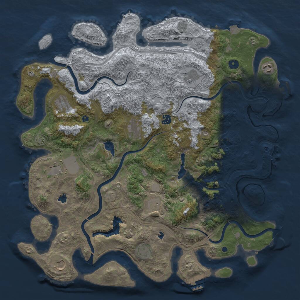 Rust Map: Procedural Map, Size: 4500, Seed: 2003778756, 16 Monuments