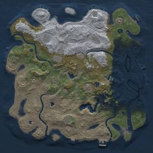 Thumbnail Rust Map: Procedural Map, Size: 4500, Seed: 443419366, 17 Monuments