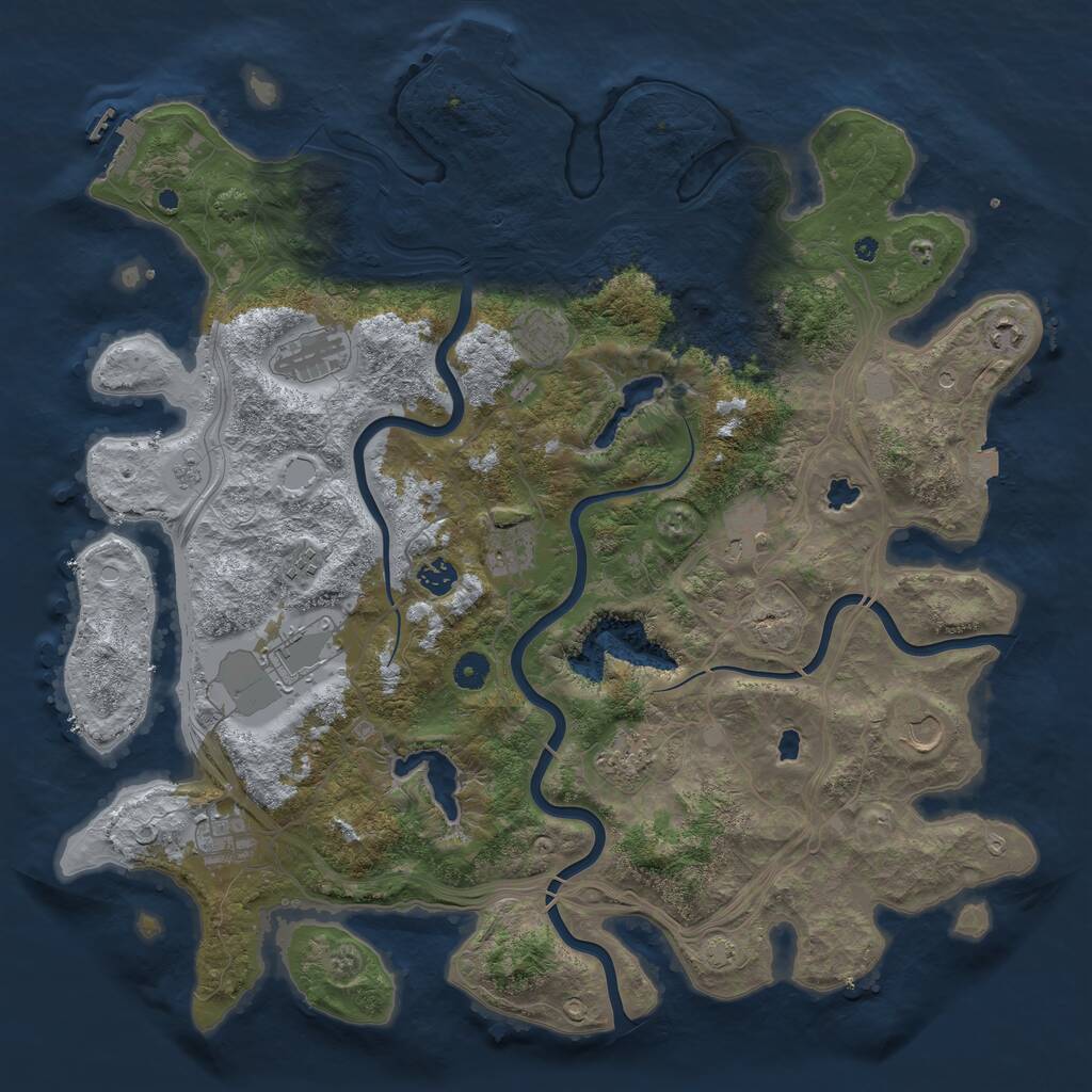 Rust Map: Procedural Map, Size: 4500, Seed: 150348361, 17 Monuments