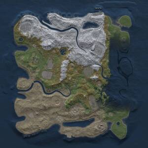 Thumbnail Rust Map: Procedural Map, Size: 3700, Seed: 1705649815, 16 Monuments