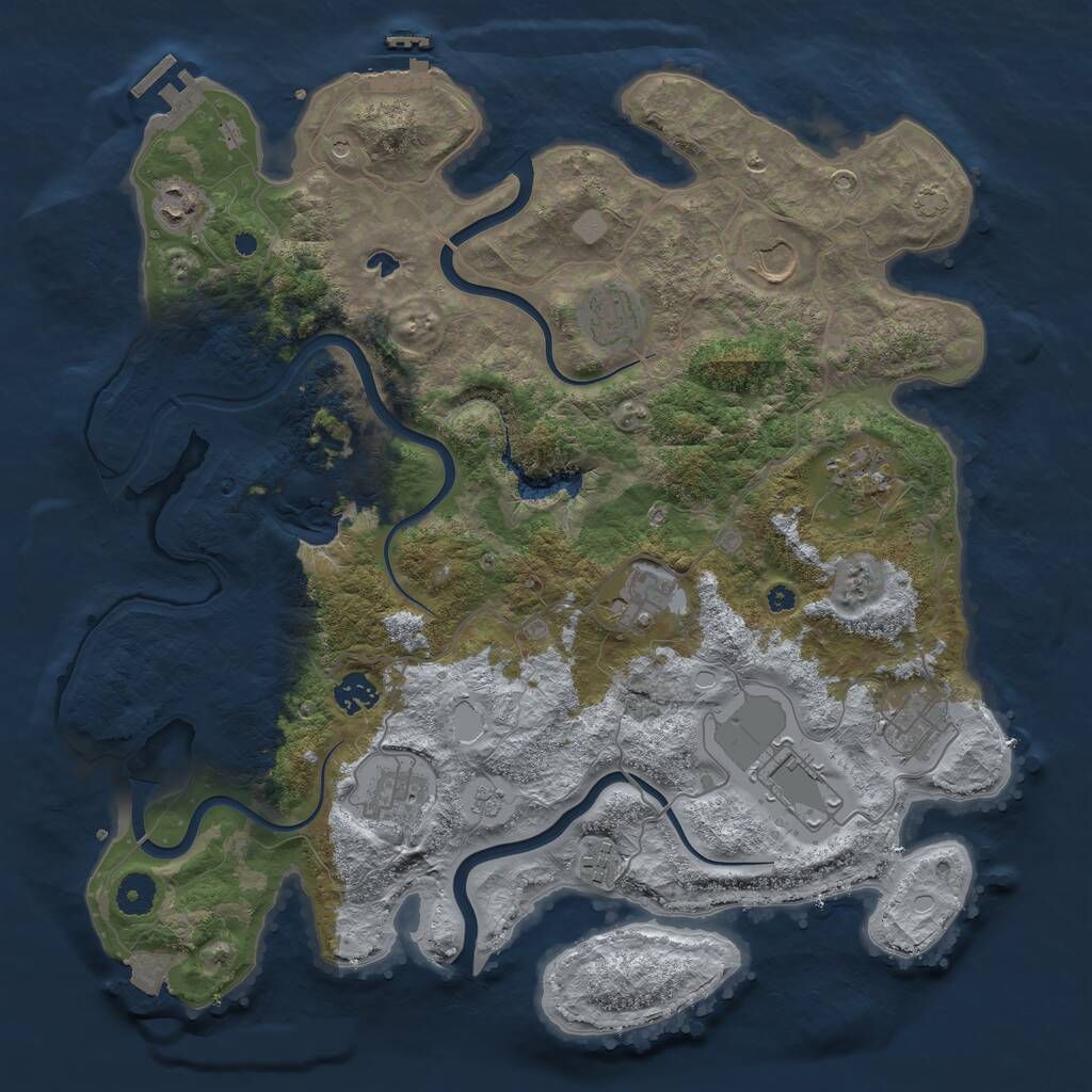 Rust Map: Procedural Map, Size: 4000, Seed: 1489125845, 16 Monuments