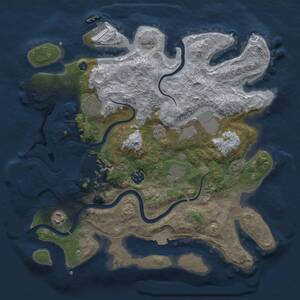 Thumbnail Rust Map: Procedural Map, Size: 3500, Seed: 1266548208, 13 Monuments