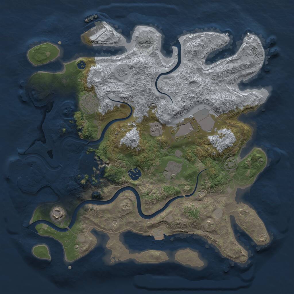 Rust Map: Procedural Map, Size: 3500, Seed: 1266548208, 13 Monuments