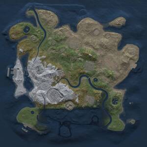 Thumbnail Rust Map: Procedural Map, Size: 3400, Seed: 791202880, 14 Monuments