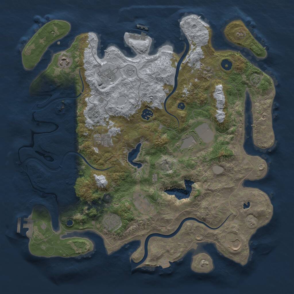 Rust Map: Procedural Map, Size: 4000, Seed: 1059247116, 16 Monuments