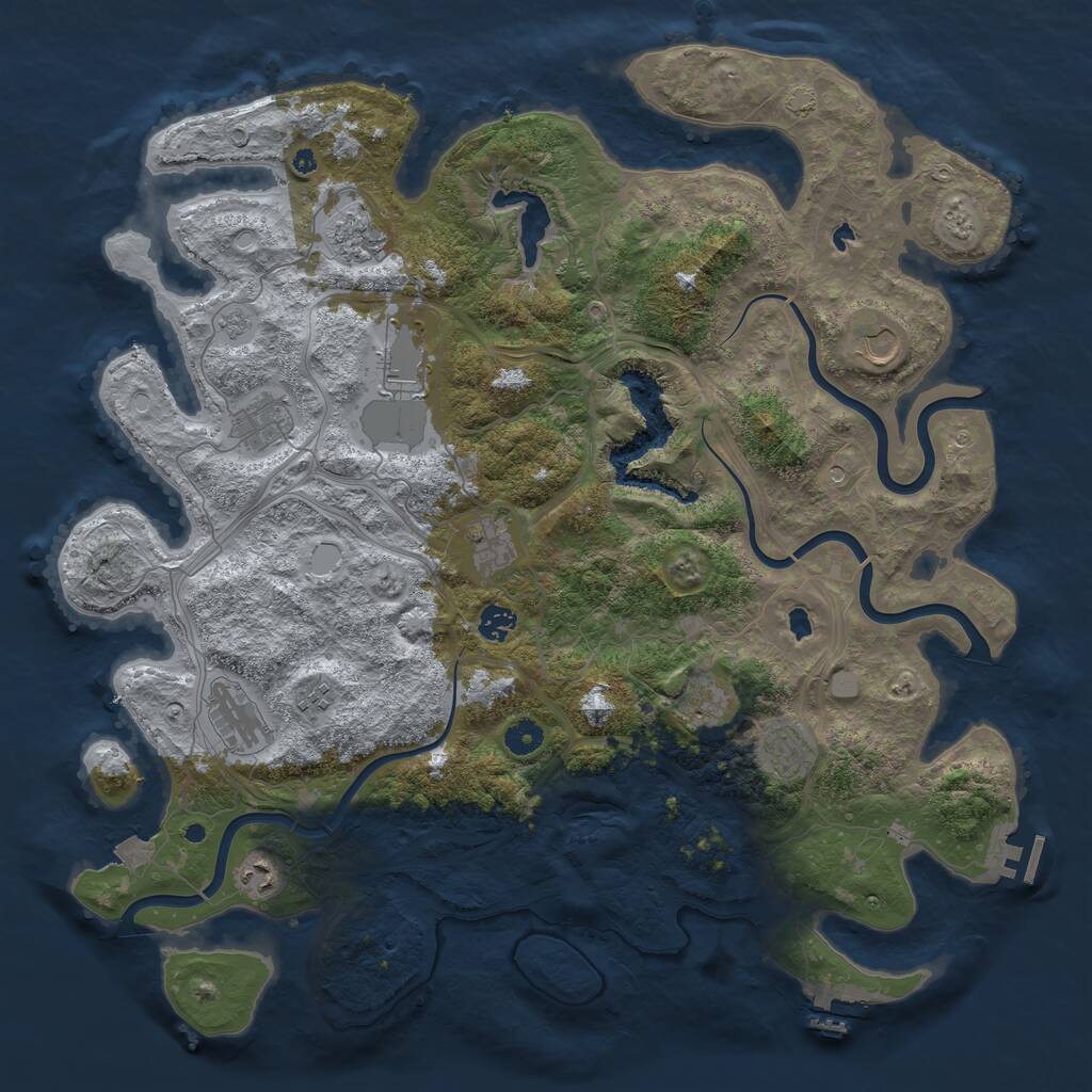 Rust Map: Procedural Map, Size: 4500, Seed: 12042025, 17 Monuments