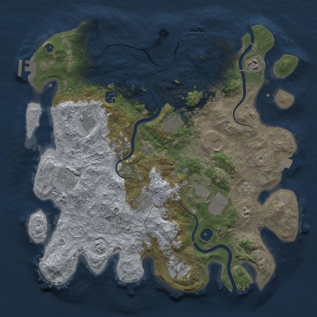 Rust Map: Procedural Map, Size: 3900, Seed: 219588752, 16 Monuments