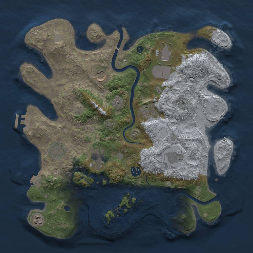 Rust Map: Procedural Map, Size: 3650, Seed: 77900140, 15 Monuments