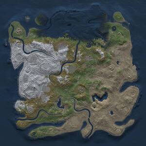 Thumbnail Rust Map: Procedural Map, Size: 4500, Seed: 52578398, 17 Monuments