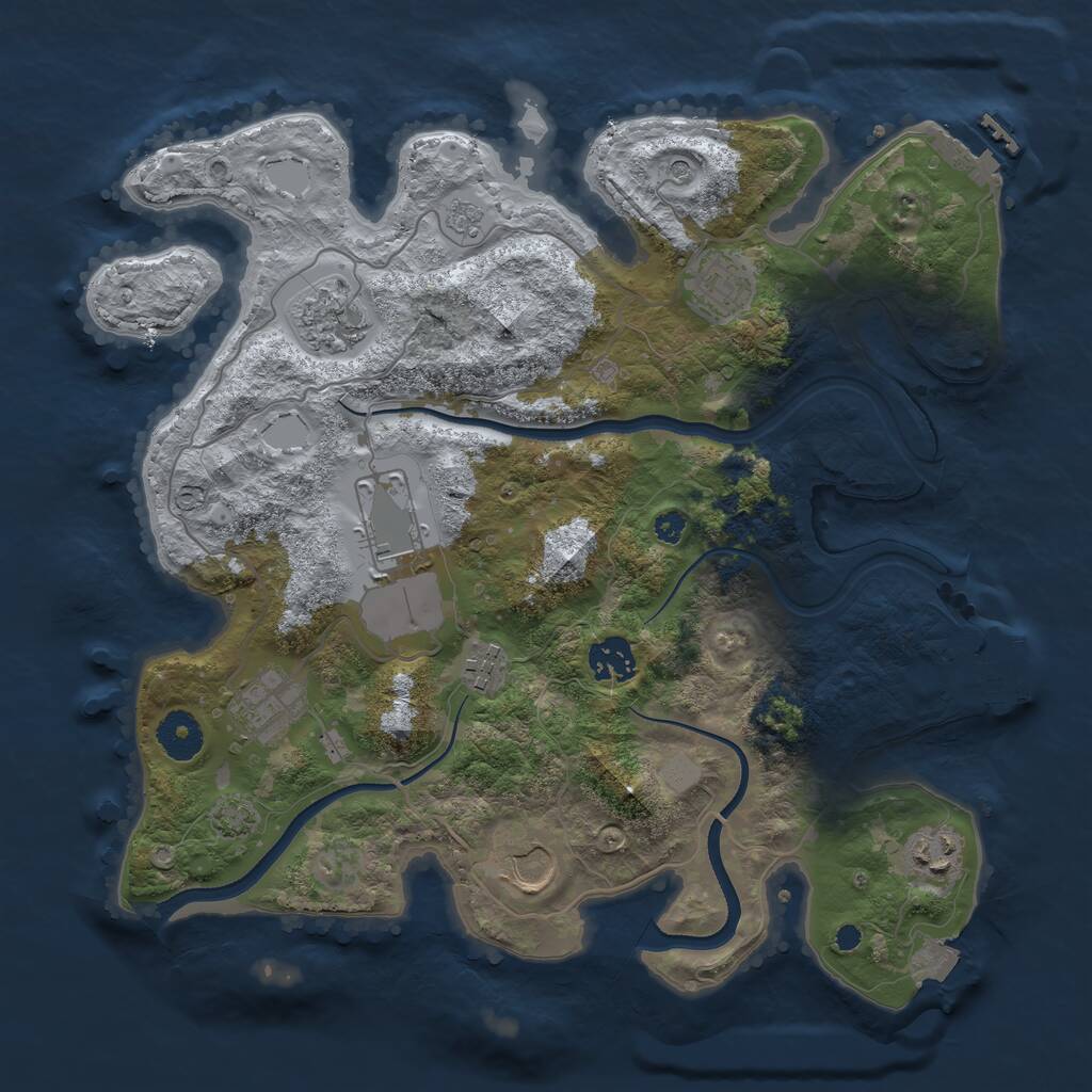 Rust Map: Procedural Map, Size: 3500, Seed: 165646, 14 Monuments
