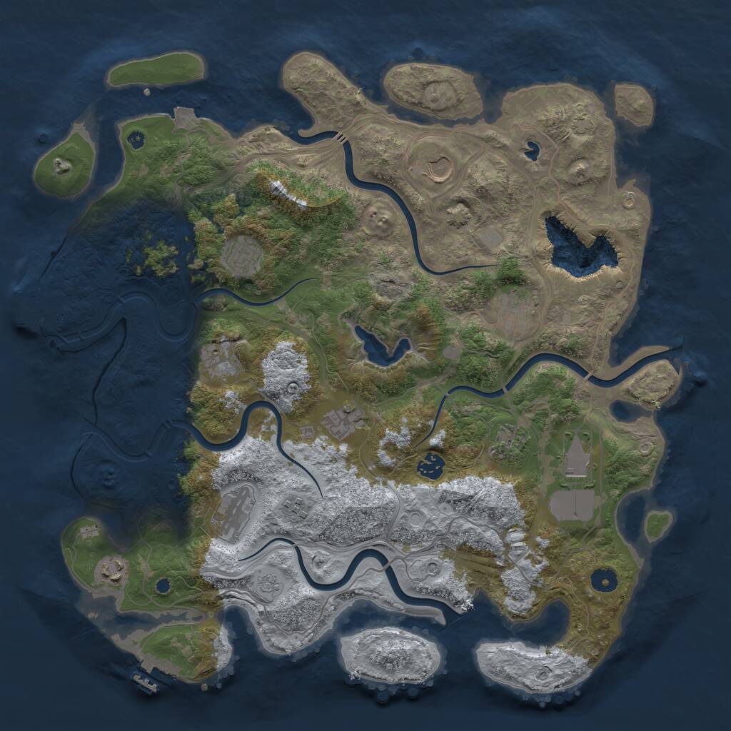 Rust Map: Procedural Map, Size: 4250, Seed: 325693249, 17 Monuments