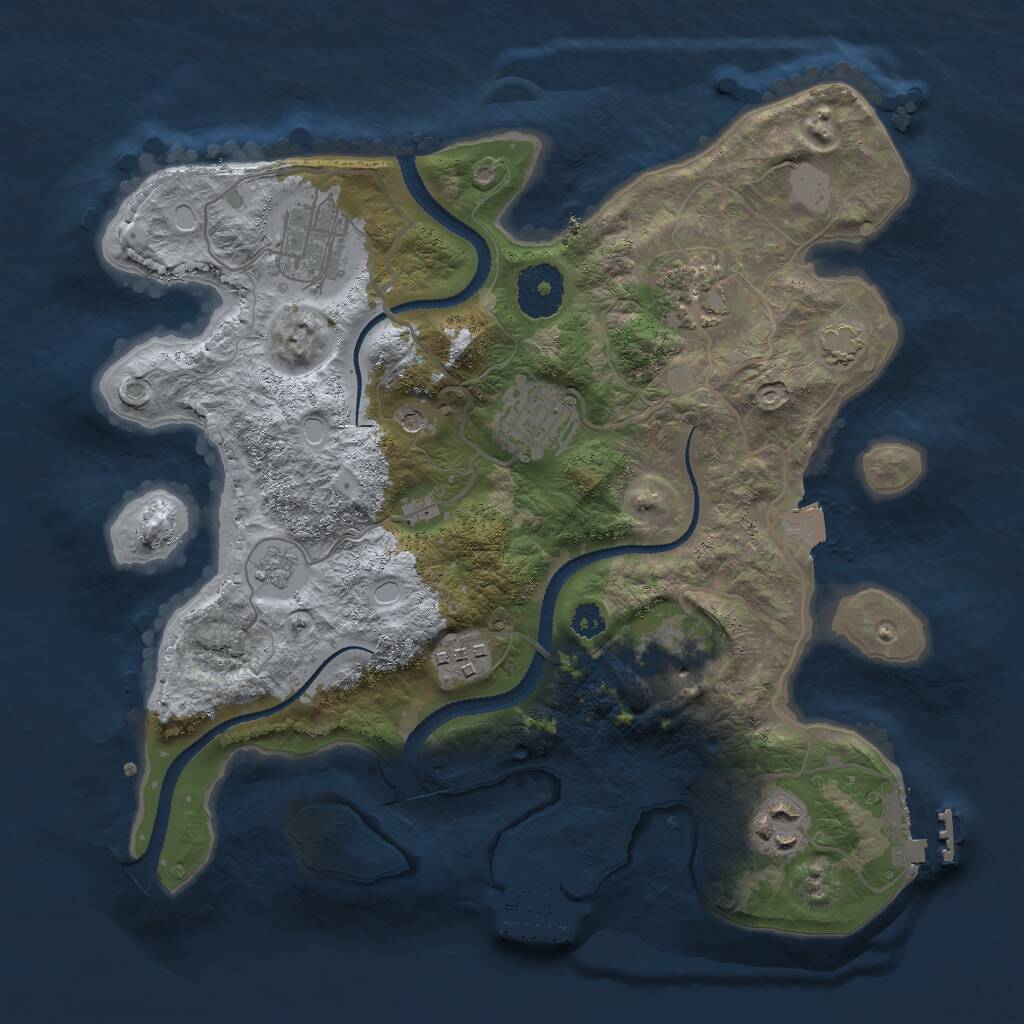 Rust Map: Procedural Map, Size: 3000, Seed: 354842266, 12 Monuments