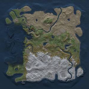 Thumbnail Rust Map: Procedural Map, Size: 4500, Seed: 1680285932, 17 Monuments