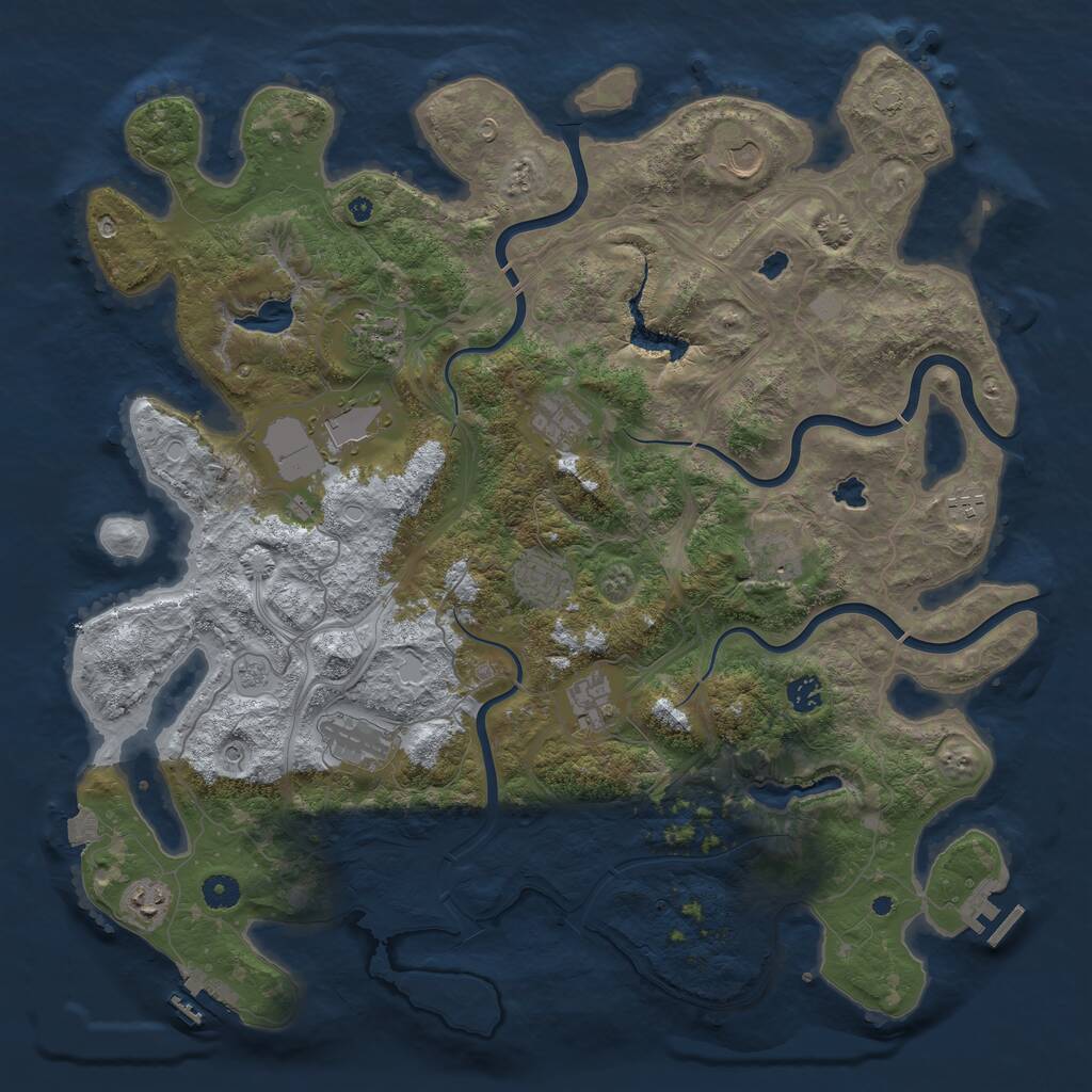 Rust Map: Procedural Map, Size: 4500, Seed: 817755773, 17 Monuments