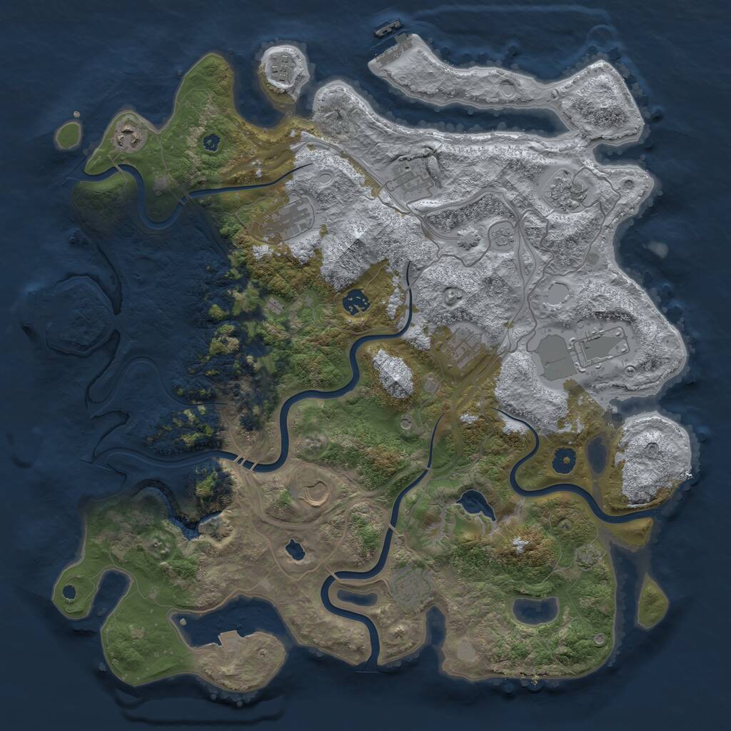 Rust Map: Procedural Map, Size: 4350, Seed: 56744321, 16 Monuments