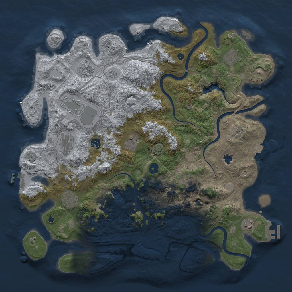 Rust Map: Procedural Map, Size: 4250, Seed: 150290591, 16 Monuments