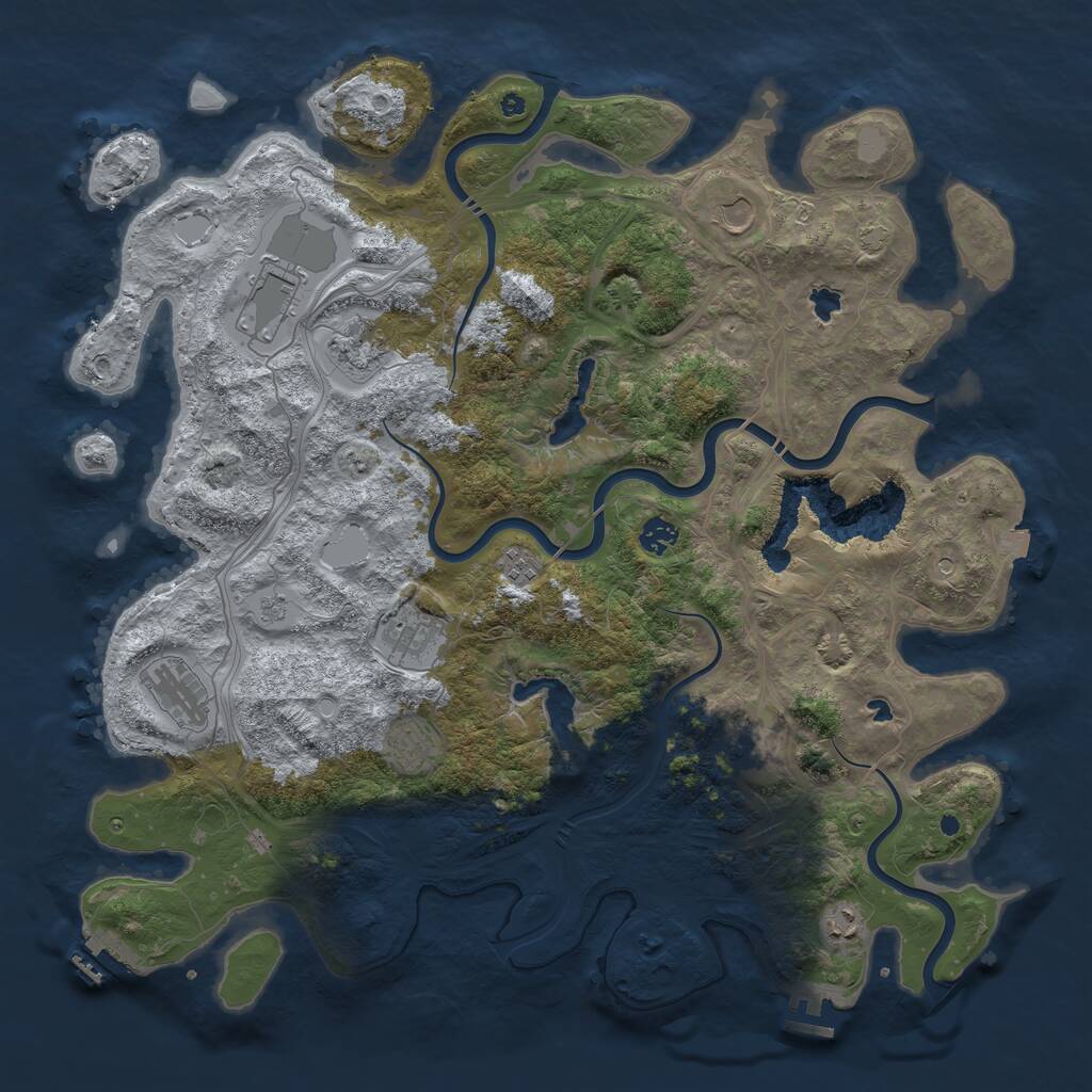 Rust Map: Procedural Map, Size: 4500, Seed: 297677793, 16 Monuments