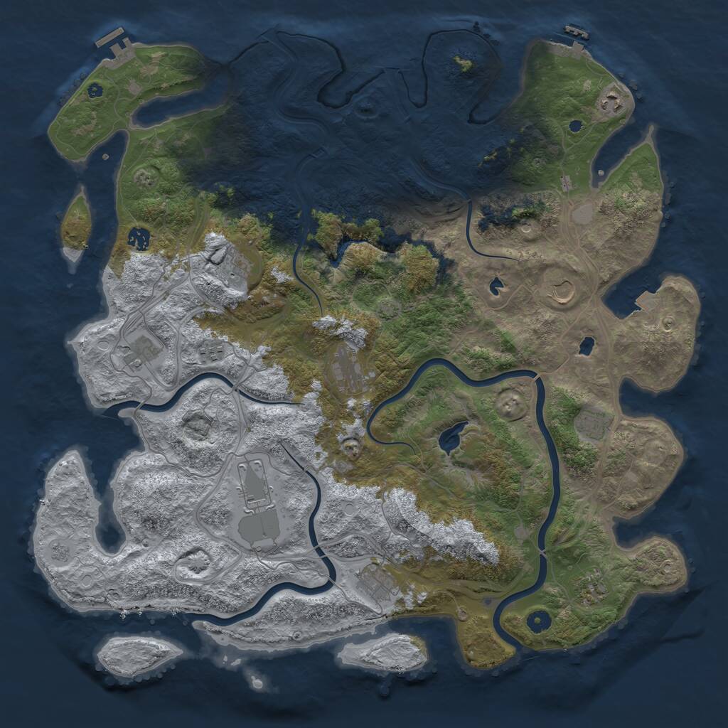 Rust Map: Procedural Map, Size: 4750, Seed: 39242, 17 Monuments