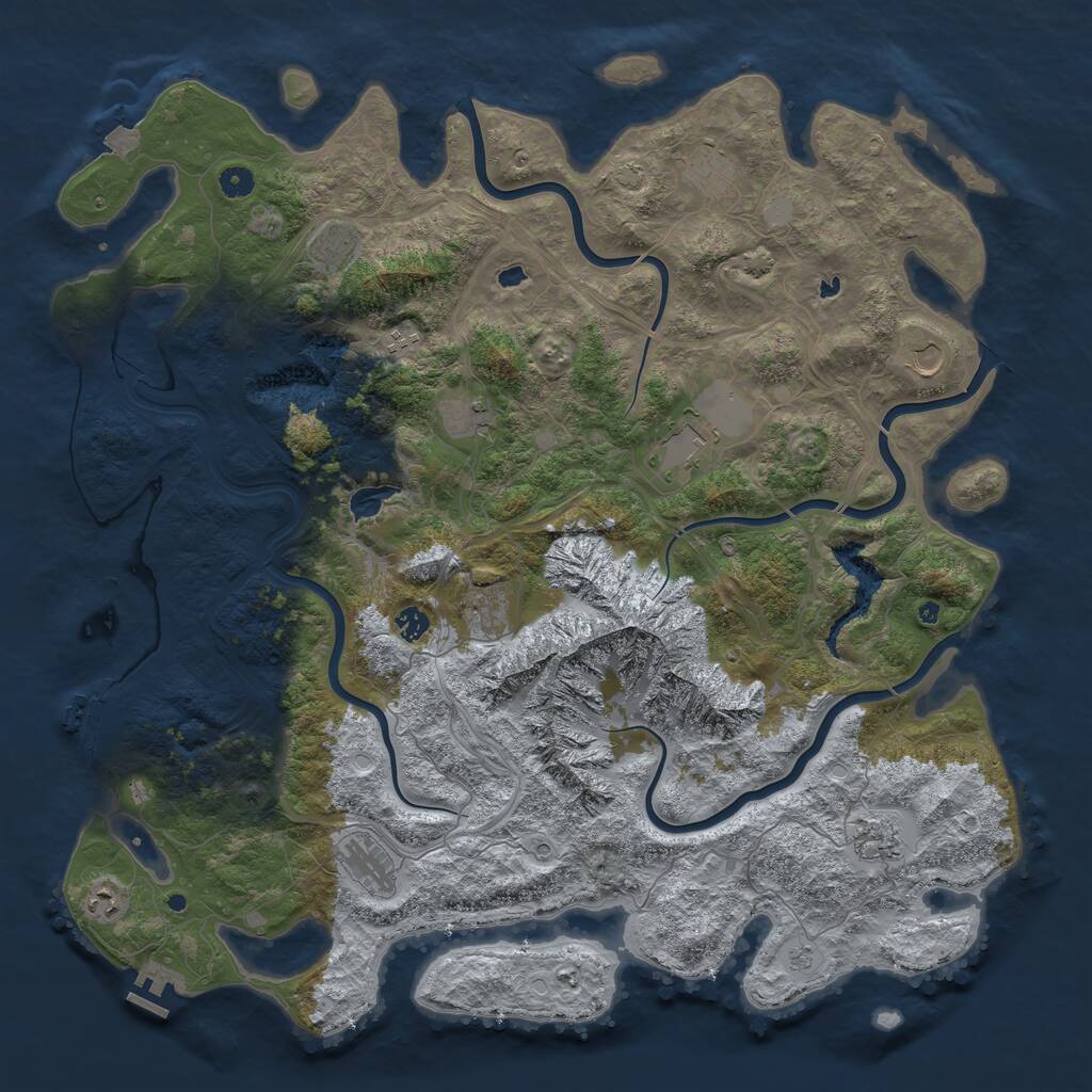 Rust Map: Procedural Map, Size: 5000, Seed: 67687576, 17 Monuments