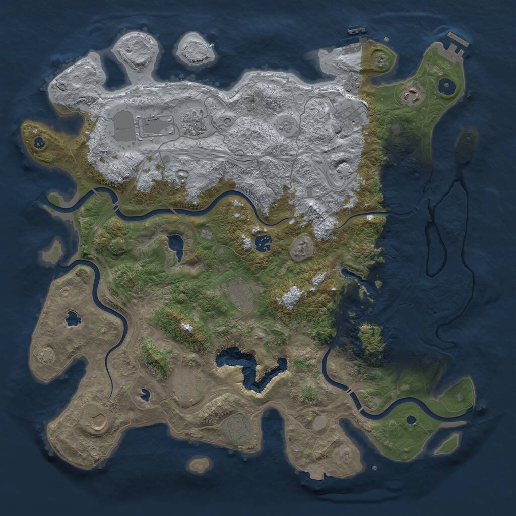 Rust Map: Procedural Map, Size: 4500, Seed: 176125038, 16 Monuments