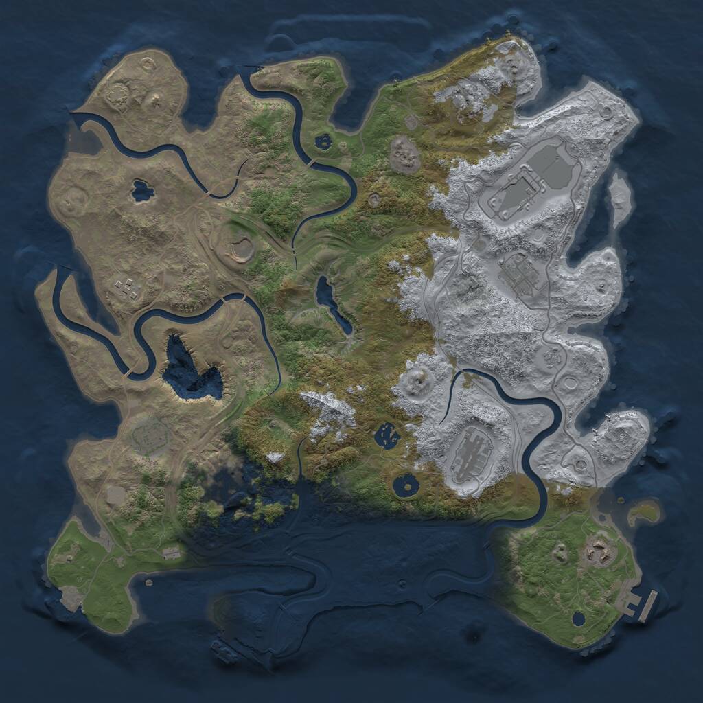 Rust Map: Procedural Map, Size: 4250, Seed: 1685215079, 16 Monuments