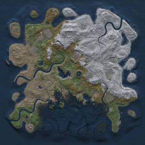 Thumbnail Rust Map: Procedural Map, Size: 4250, Seed: 2021958683, 14 Monuments