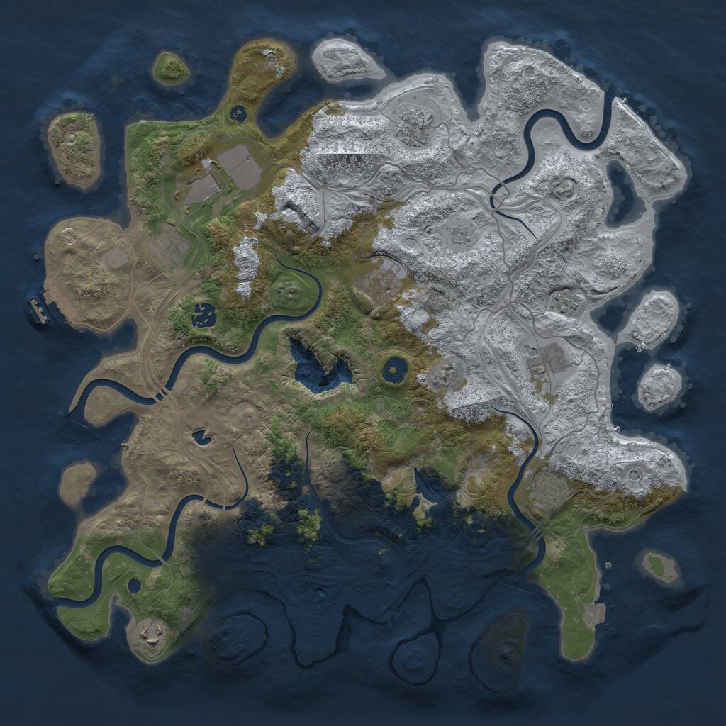 Rust Map: Procedural Map, Size: 4250, Seed: 2021958683, 14 Monuments