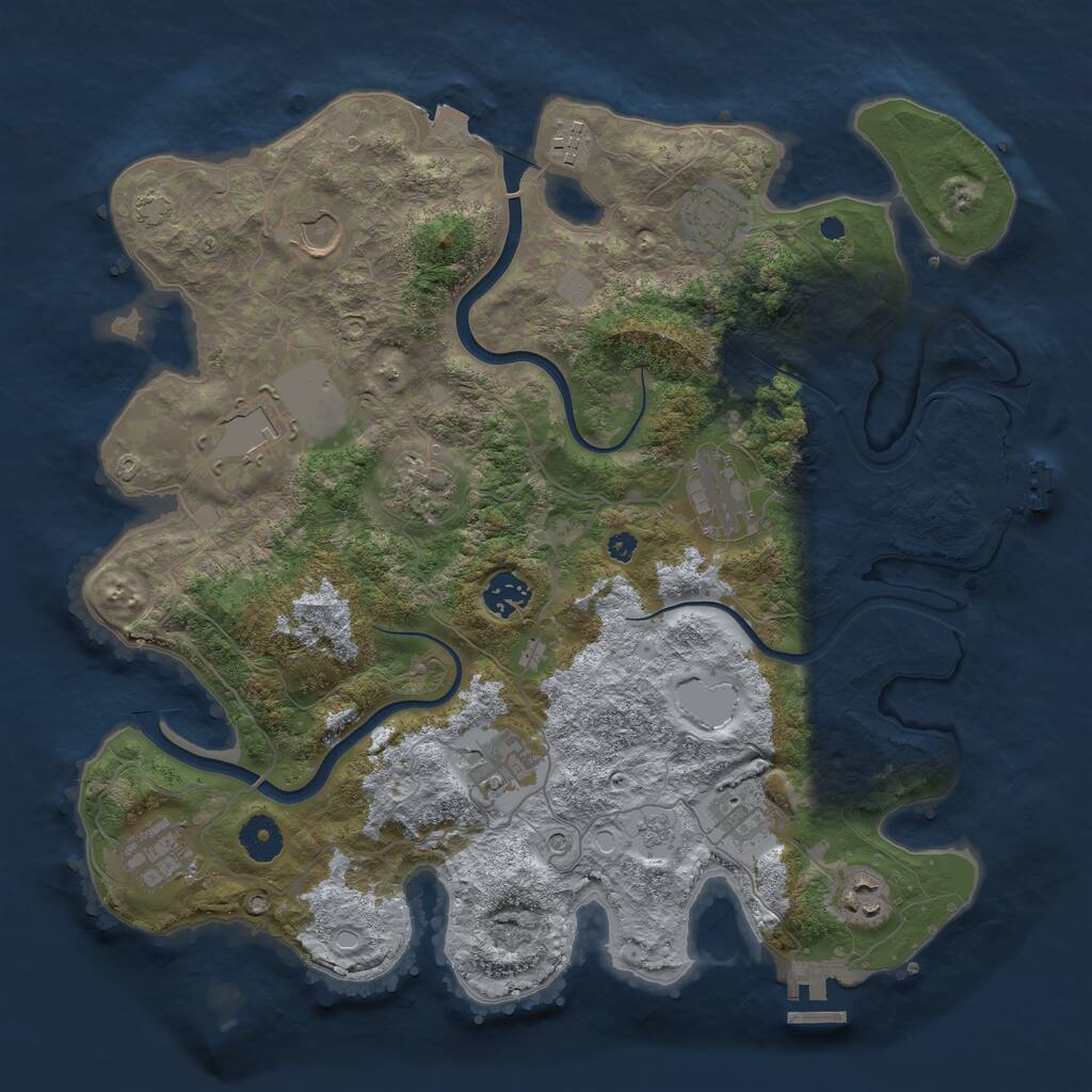 Rust Map: Procedural Map, Size: 3750, Seed: 31740, 17 Monuments