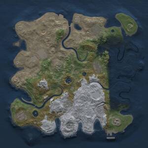 Thumbnail Rust Map: Procedural Map, Size: 3750, Seed: 31740, 17 Monuments